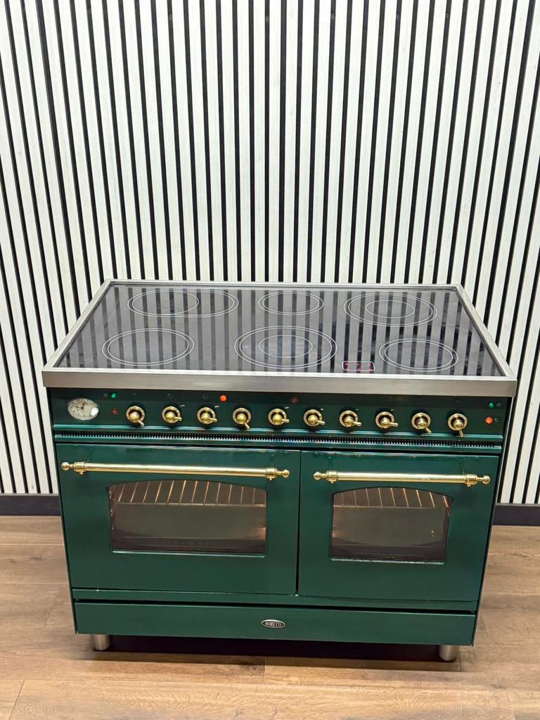 Luxe Groene Boretti Fornuis Keramisch met 6 zones 100 cm, Witgoed en Apparatuur, Fornuizen, Refurbished, Ophalen of Verzenden