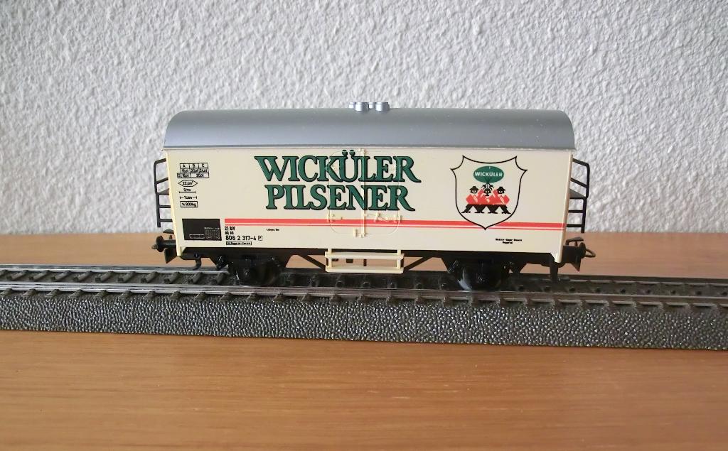Marklin bierwagen nr 4422 Wickuler Pilsener, Wisselstroom, Wagon, Ophalen of Verzenden, Zo goed als nieuw