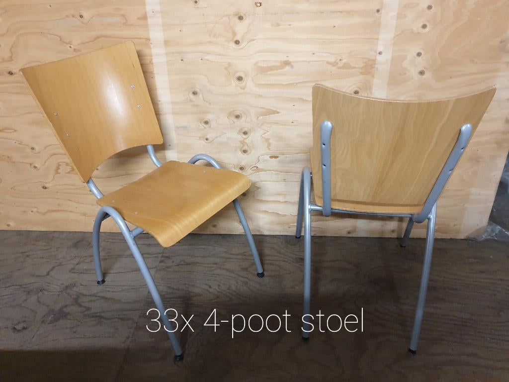 Kantine stoel, Huis en Inrichting, Stoelen, Gebruikt, Vijf, Zes of meer stoelen, Hout, Metaal, Overige kleuren, Ophalen
