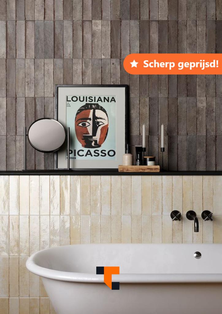 City | Kleine tegels 6x25 cm | €29,- per pak | op voorraad |, Doe-het-zelf en Verbouw, Tegels, Nieuw, 20 tot 40 cm, 10 m² of meer