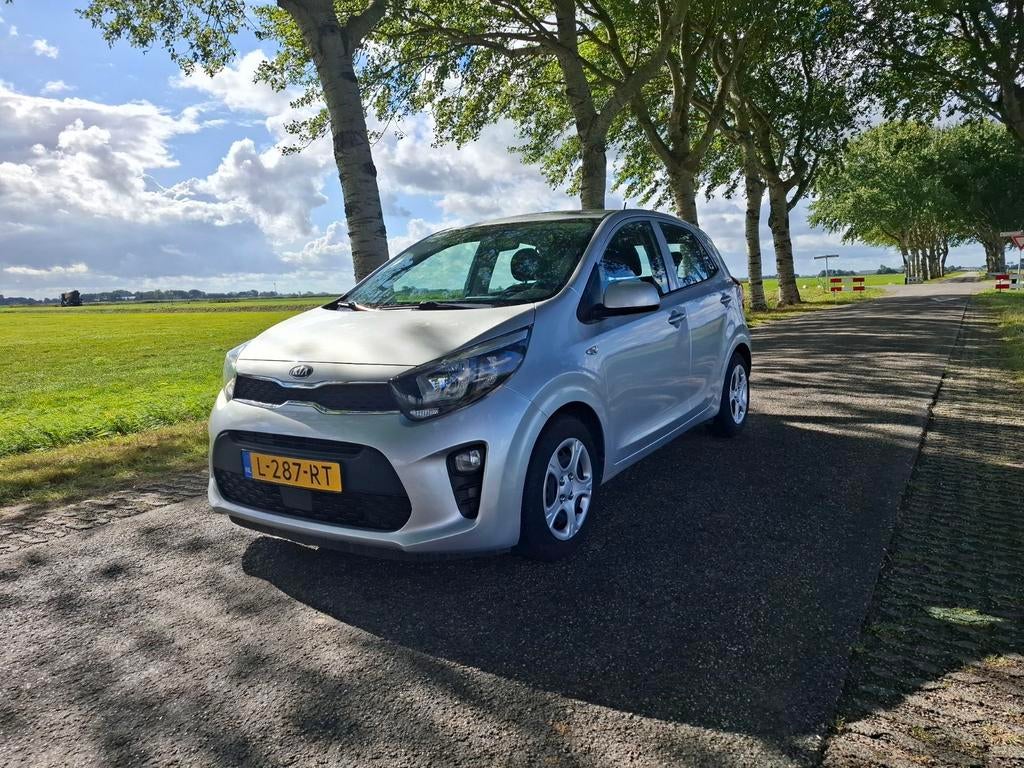 Kia Picanto 1.0 Cvvt 67pk 5-zits 2021 Grijs, Auto's, Kia, Stof, Zwart, 4 stoelen, Origineel Nederlands