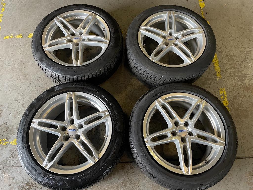 Set 18 Inch Alutec velgen met winterbanden voor Audi A6, Ophalen, 18 inch, Gebruikt, Velg(en)
