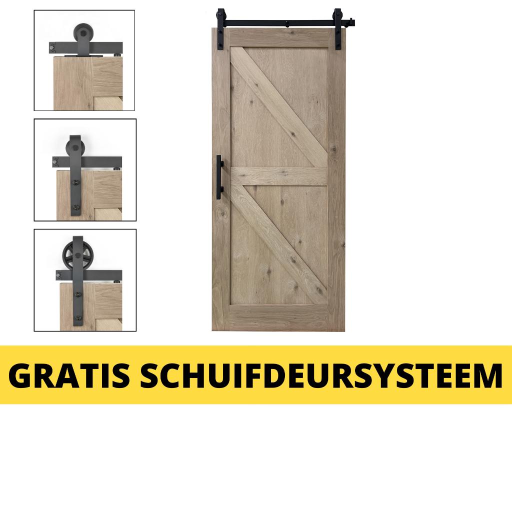 ACTIE! Eiken schuifdeur | loftdeur | barndeur | eiken deur, Ophalen, 80 tot 100 cm, Binnendeur, Nieuw