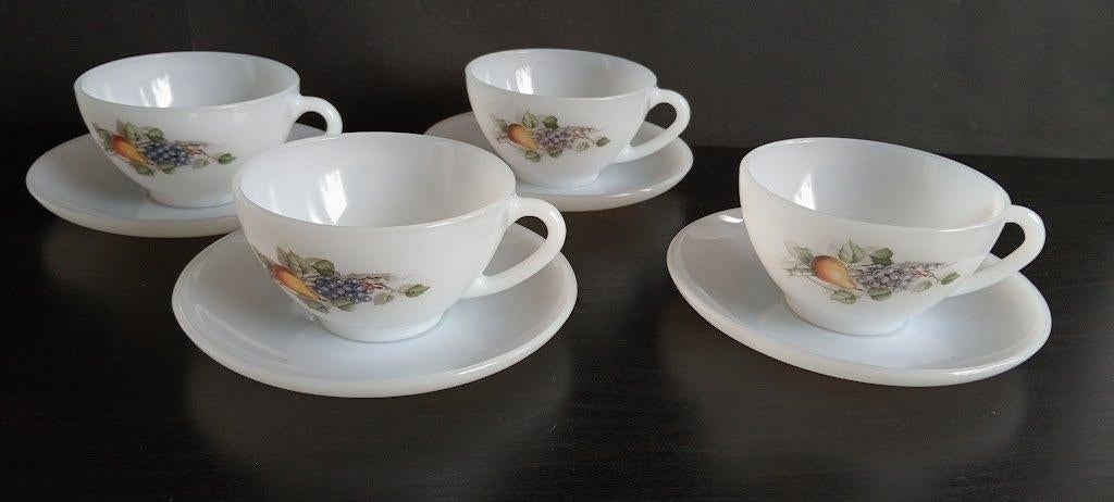 Arcopal fruit, de France theekopjes/cappuccino + 2 schaaltje, Huis en Inrichting, Keuken | Servies, Ophalen of Verzenden, Overige stijlen