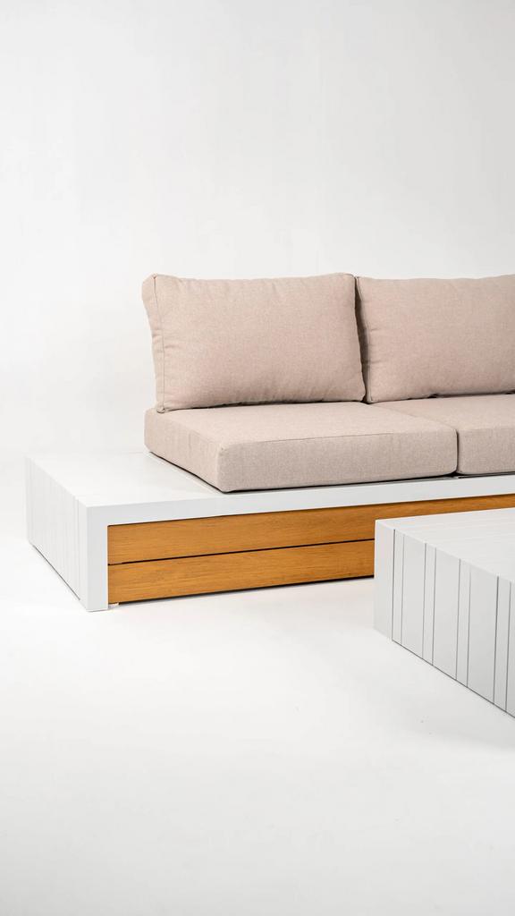 Showroom model Loungeset Buitenbank tuinbank loungebank, Ophalen of Verzenden, Zo goed als nieuw, Aluminium