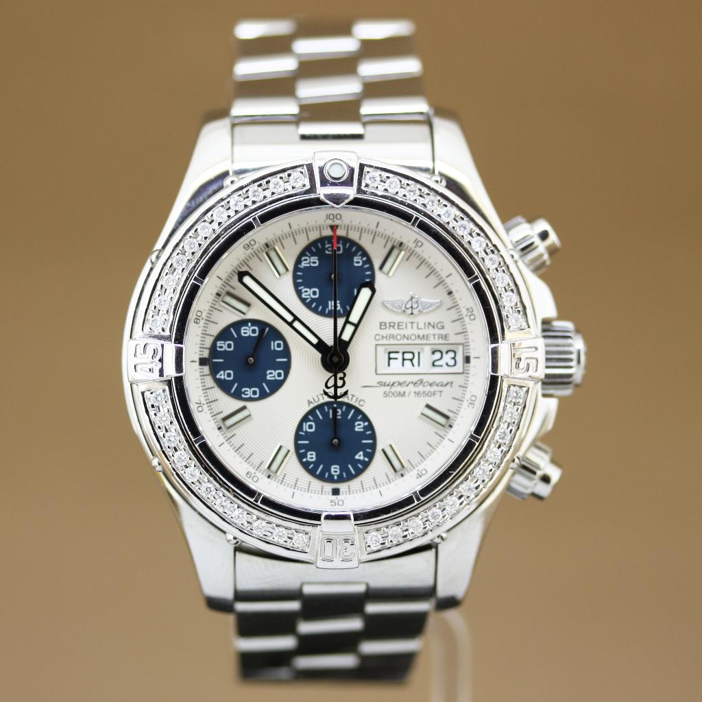 Breitling SuperOcean Chrono A13340 Diamant, Staal, Gebruikt, Staal, Breitling
