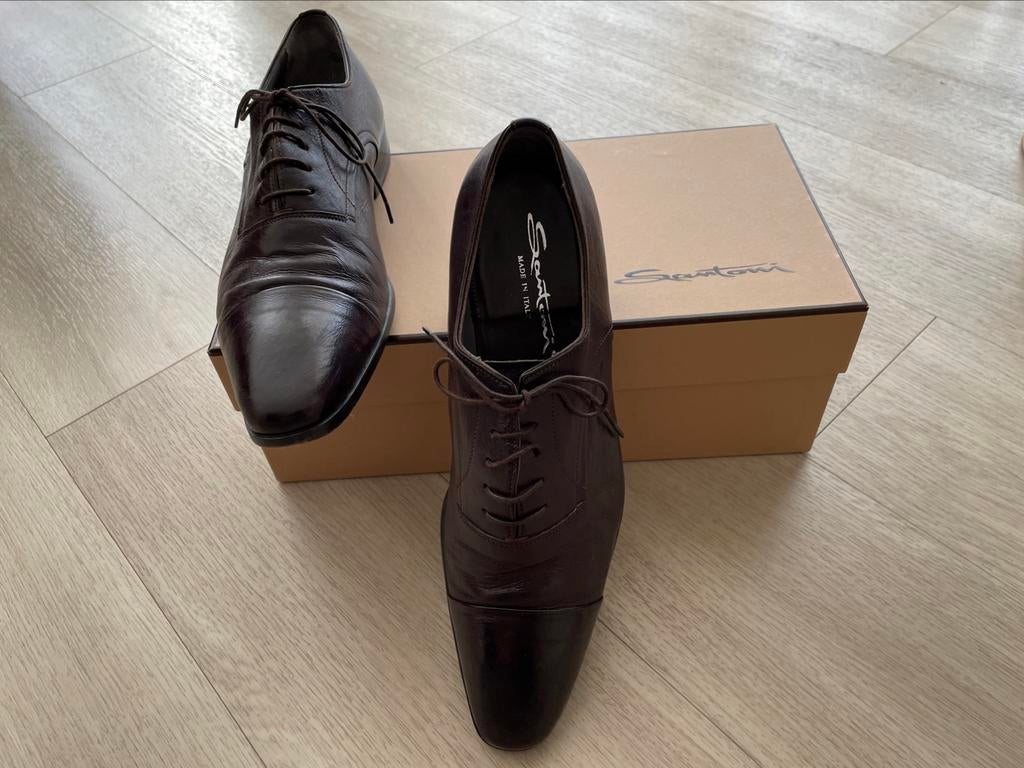 Santoni veterschoenen, Kleding | Heren, Schoenen, Gedragen, Veterschoenen, Bruin, Ophalen of Verzenden