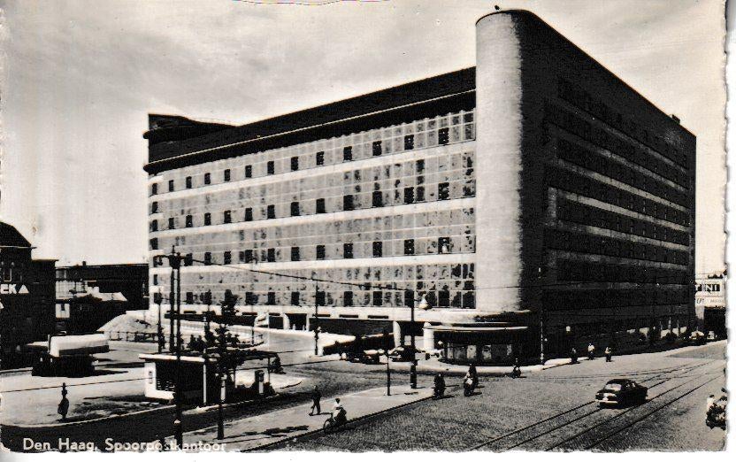 DEN HAAG - SPOORPOSTKANTOOR, Ophalen of Verzenden, 1940 tot 1960, Ongelopen, Gebouw