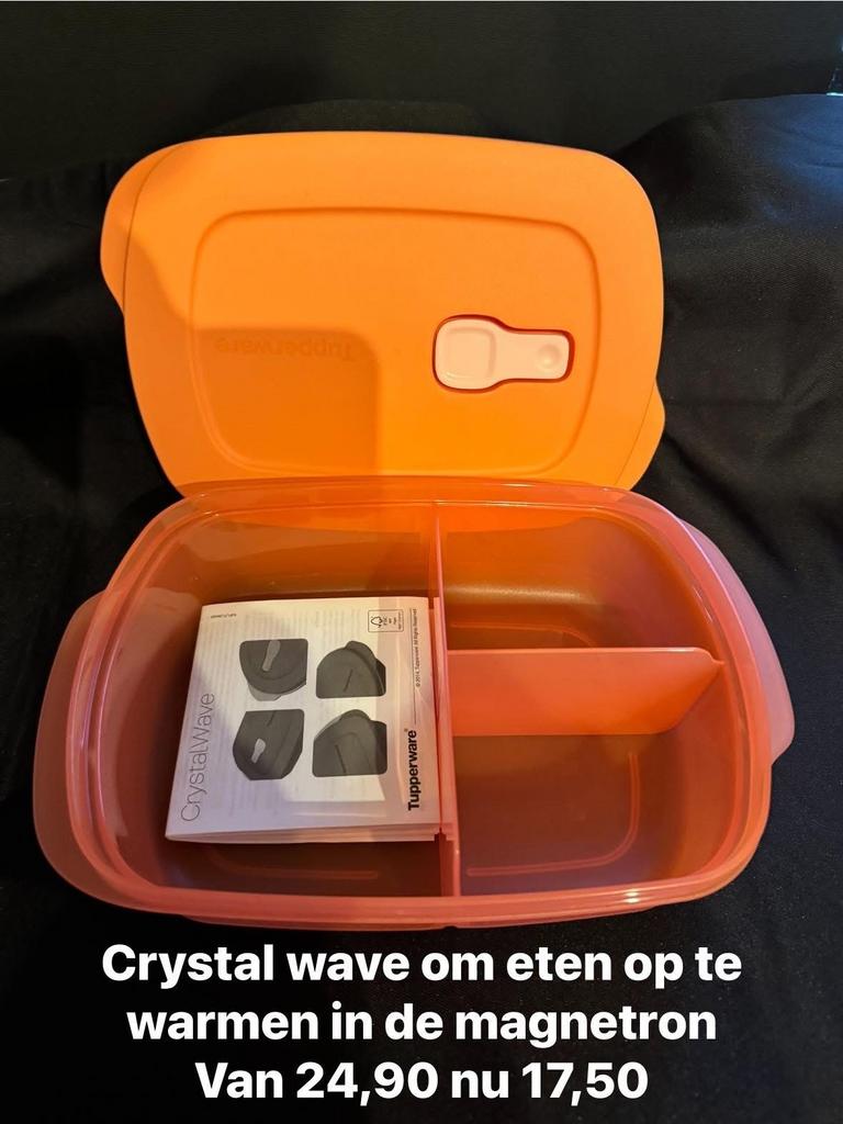 Tupperware CrystalWave Rechthoek met Vakjes, Huis en Inrichting, Ophalen of Verzenden, Nieuw, Oranje, Bak of Kom