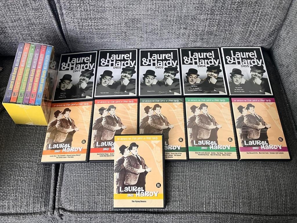 17 dvd's laurel and hardy dikke en de dunne stan oliver, Alle leeftijden, Ophalen of Verzenden, Zo goed als nieuw, Actiekomedie
