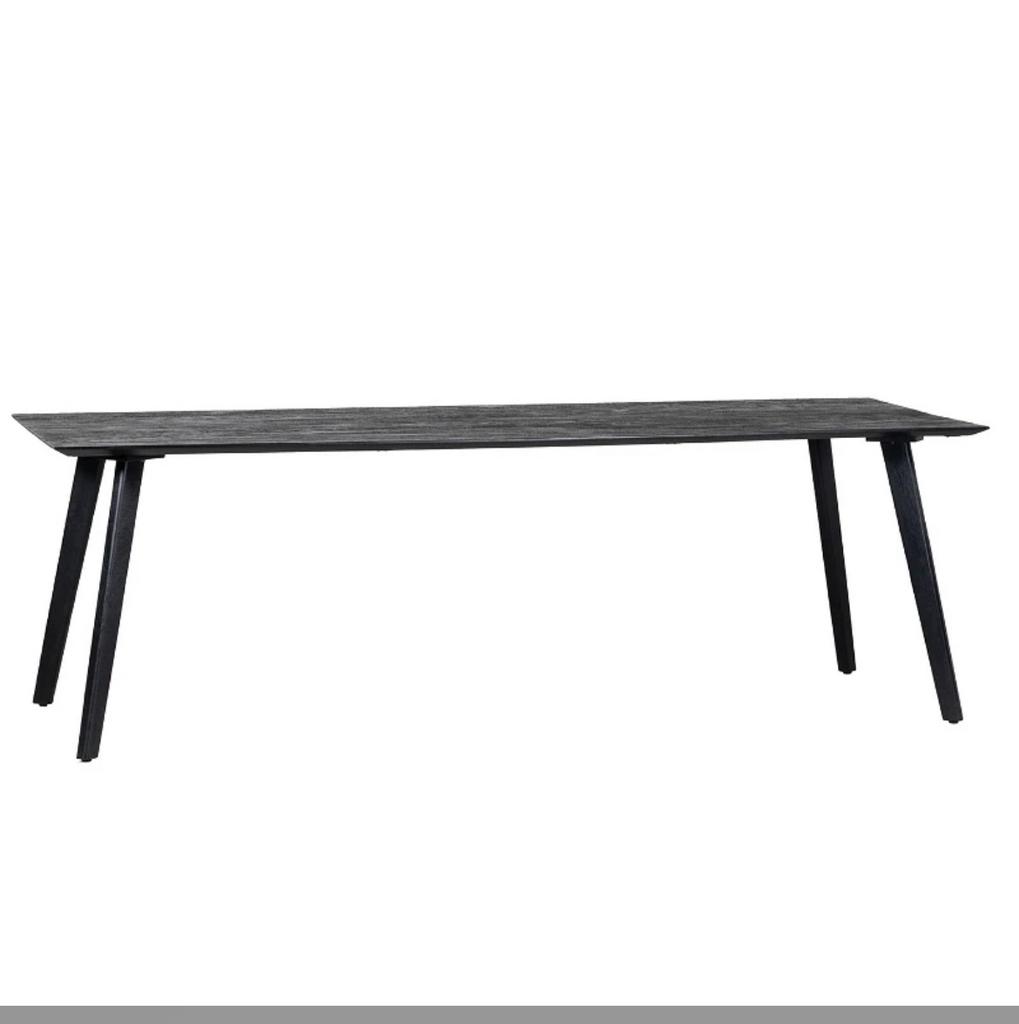 Eettafel mangohout zwart 240cm, Info@savoireinteriors.com, 200 cm of meer, Ophalen of Verzenden, Kerkstraat 135a