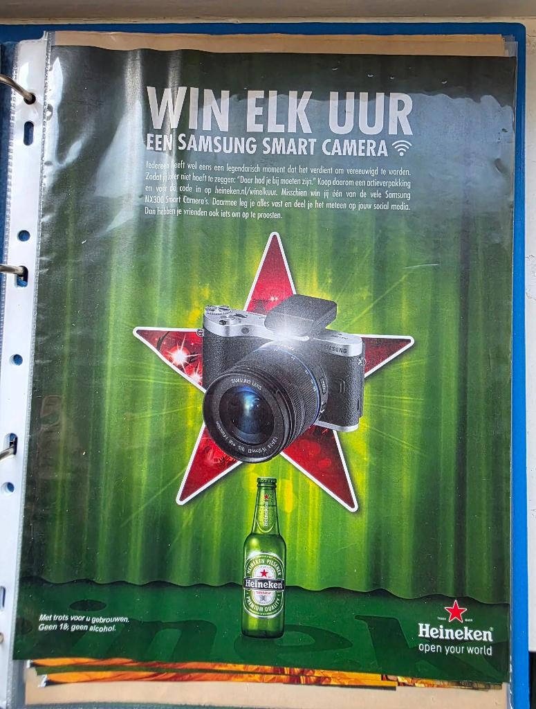 Heineken reclame, Verzamelen, Biermerken, Ophalen of Verzenden, Reclamebord, Plaat of Schild, Heineken