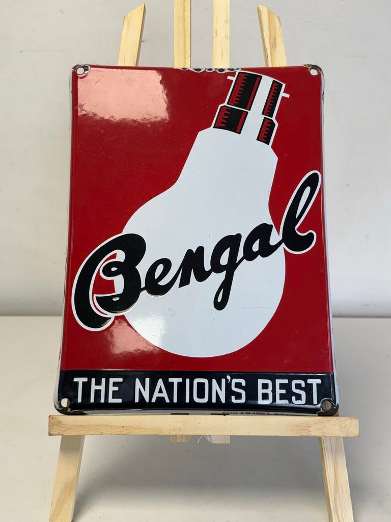 Vintage Bengal Emaille Reclamebord, Ophalen of Verzenden