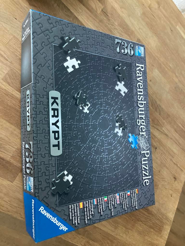 Ravensburger Krypt Puzzel Zwart, Ophalen, 500 t/m 1500 stukjes, Zo goed als nieuw, Legpuzzel