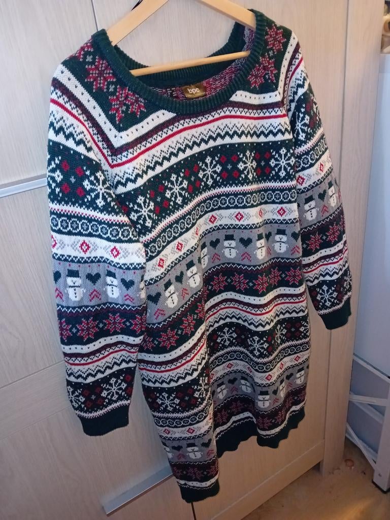 Bonprix jurk met wintermotieven, maat 44/46, Kleding | Dames, Grote Maten, Zo goed als nieuw, Jurk, Groen, Ophalen of Verzenden