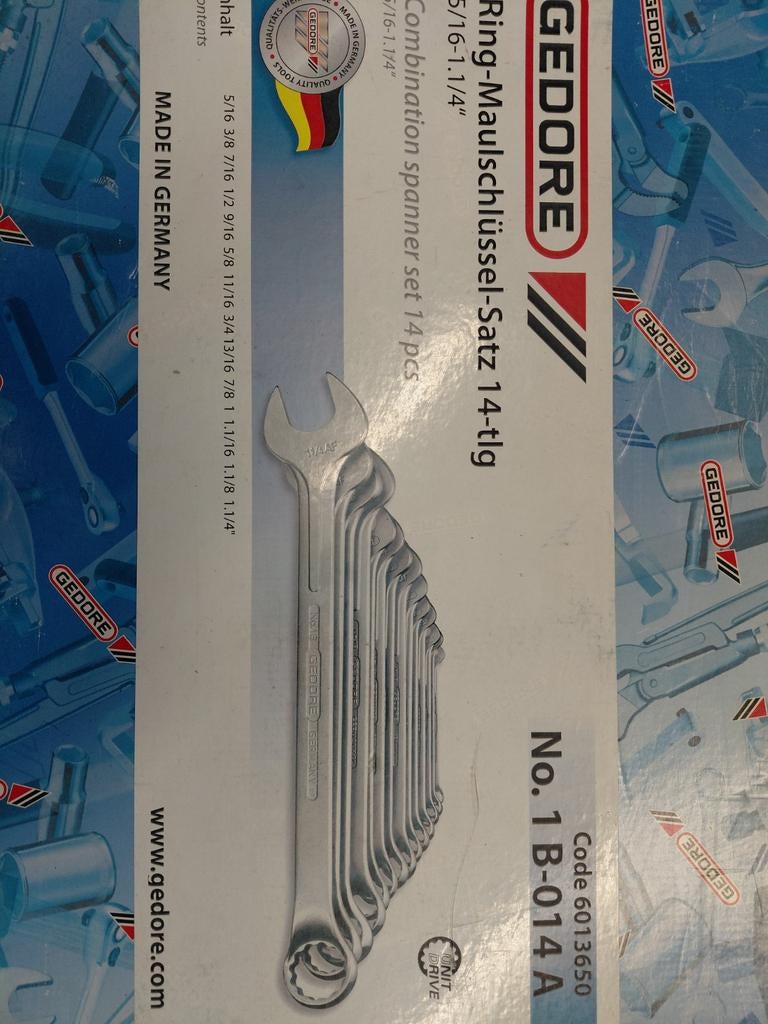 Gedore ringsteeksleutelset 1B AF, Auto diversen, Autogereedschap, Ophalen of Verzenden, Nieuw
