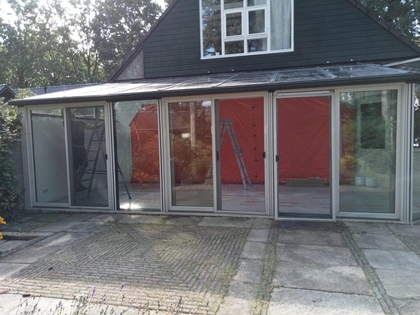 Aanbouw (serre) 8 meter breed, compleet gedemonteerd, Ophalen, 160 cm of meer, 160 cm of meer