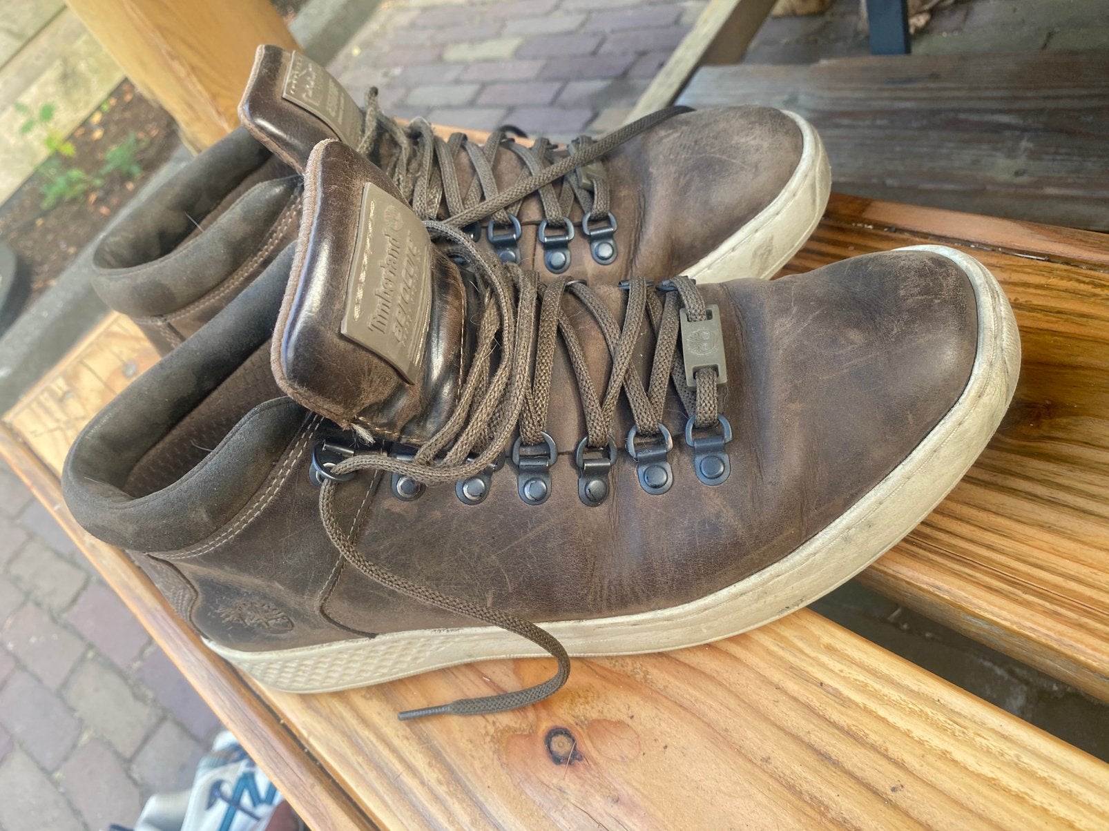 Timberland zgan maat 45, Kleding | Heren, Schoenen, Ophalen, Zo goed als nieuw, Bruin, Boots