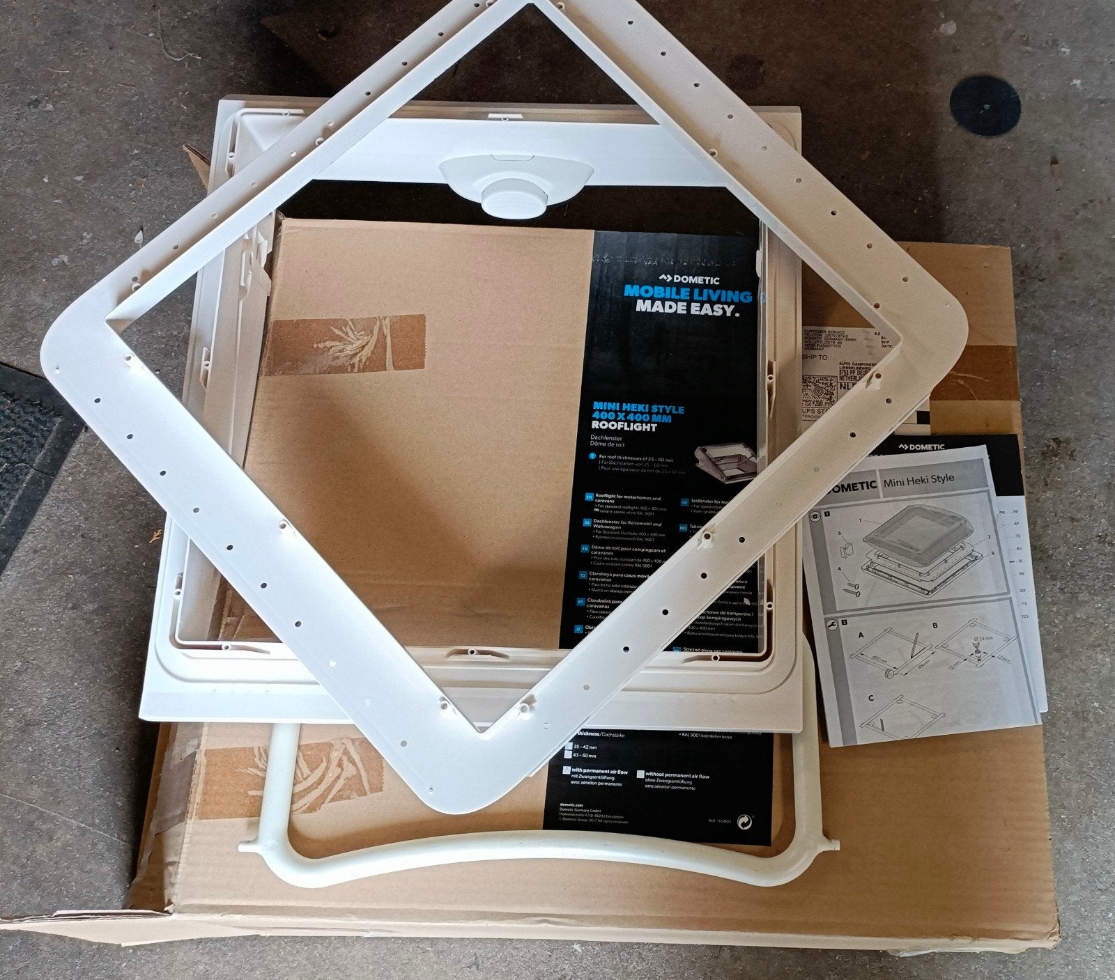Dometic Heki 2 Dakraam 400x400mm voor Caravan/Camper, Caravans en Kamperen, Ophalen of Verzenden, Nieuw