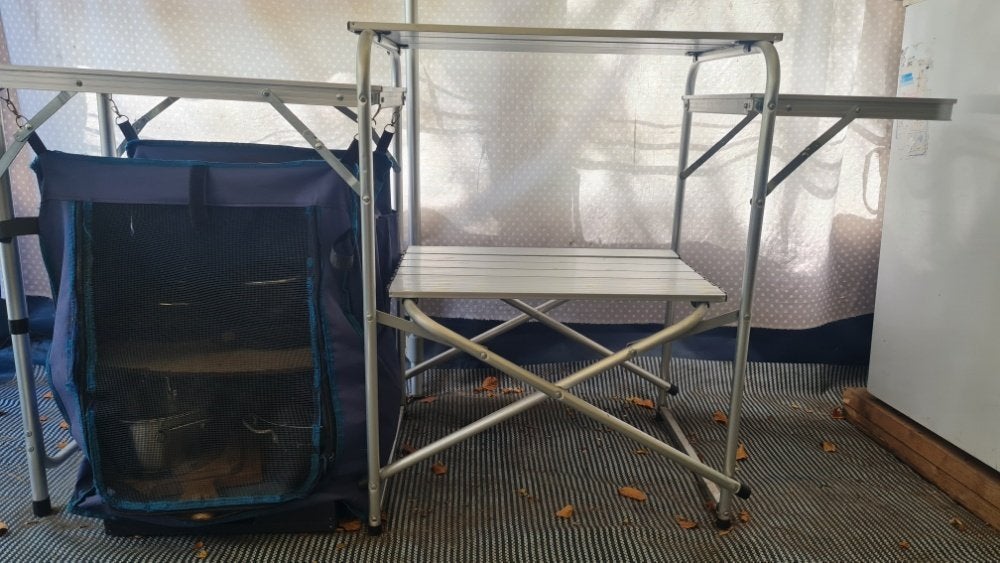 Aluminium Campingkeuken / Kookkast – Opvouwbaar, Caravans en Kamperen, Ophalen of Verzenden, Gebruikt