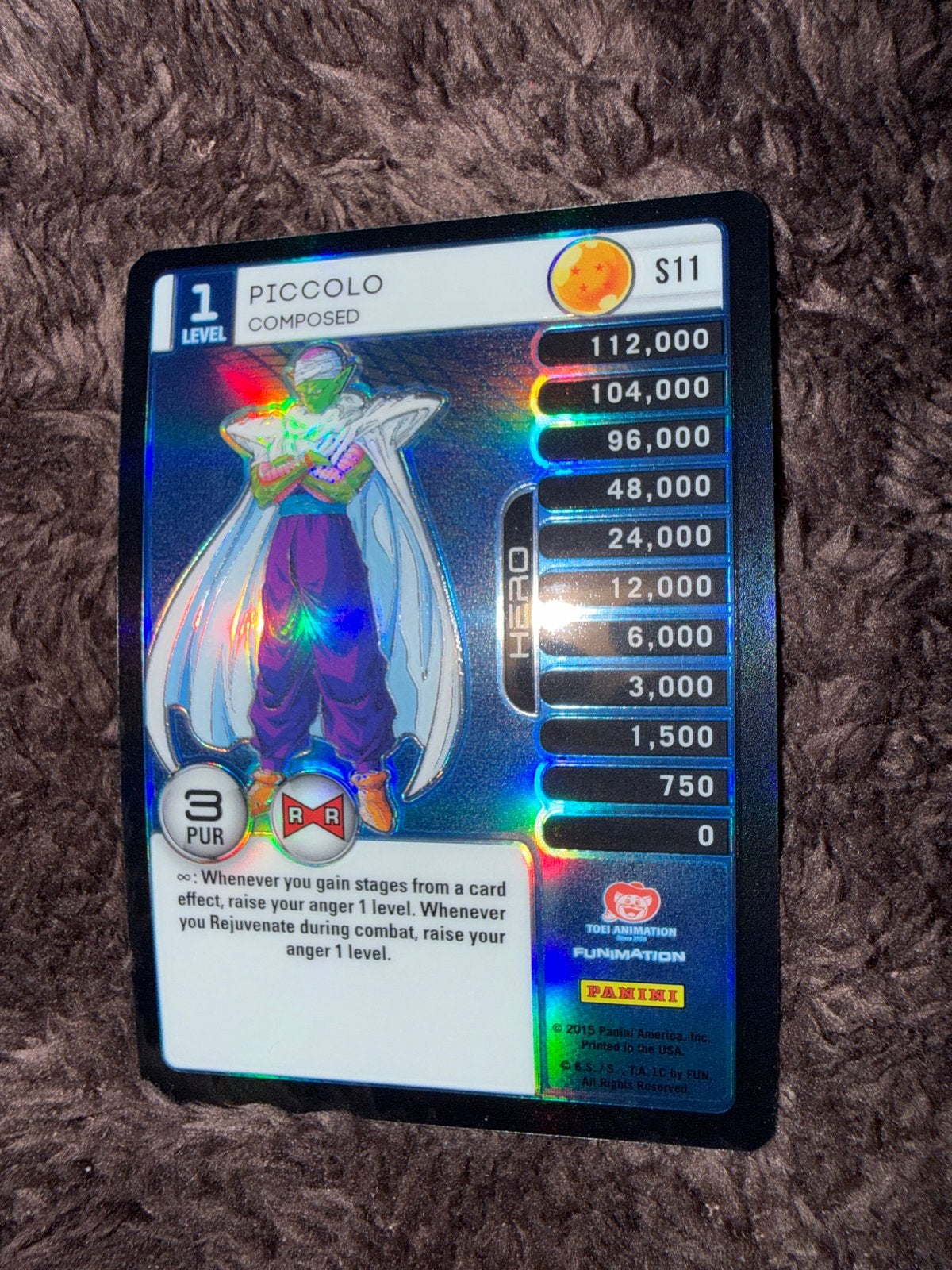 Dragon Ball Z TCG Piccolo S11 Foil Kaart, Ophalen of Verzenden, Zo goed als nieuw, Losse kaart, Foil