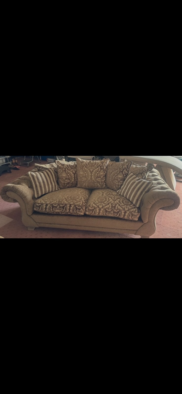 Luxe set met klassiek patroon en comfortabele kussens, Driepersoons, 75 tot 100 cm, Ophalen of Verzenden, Zo goed als nieuw