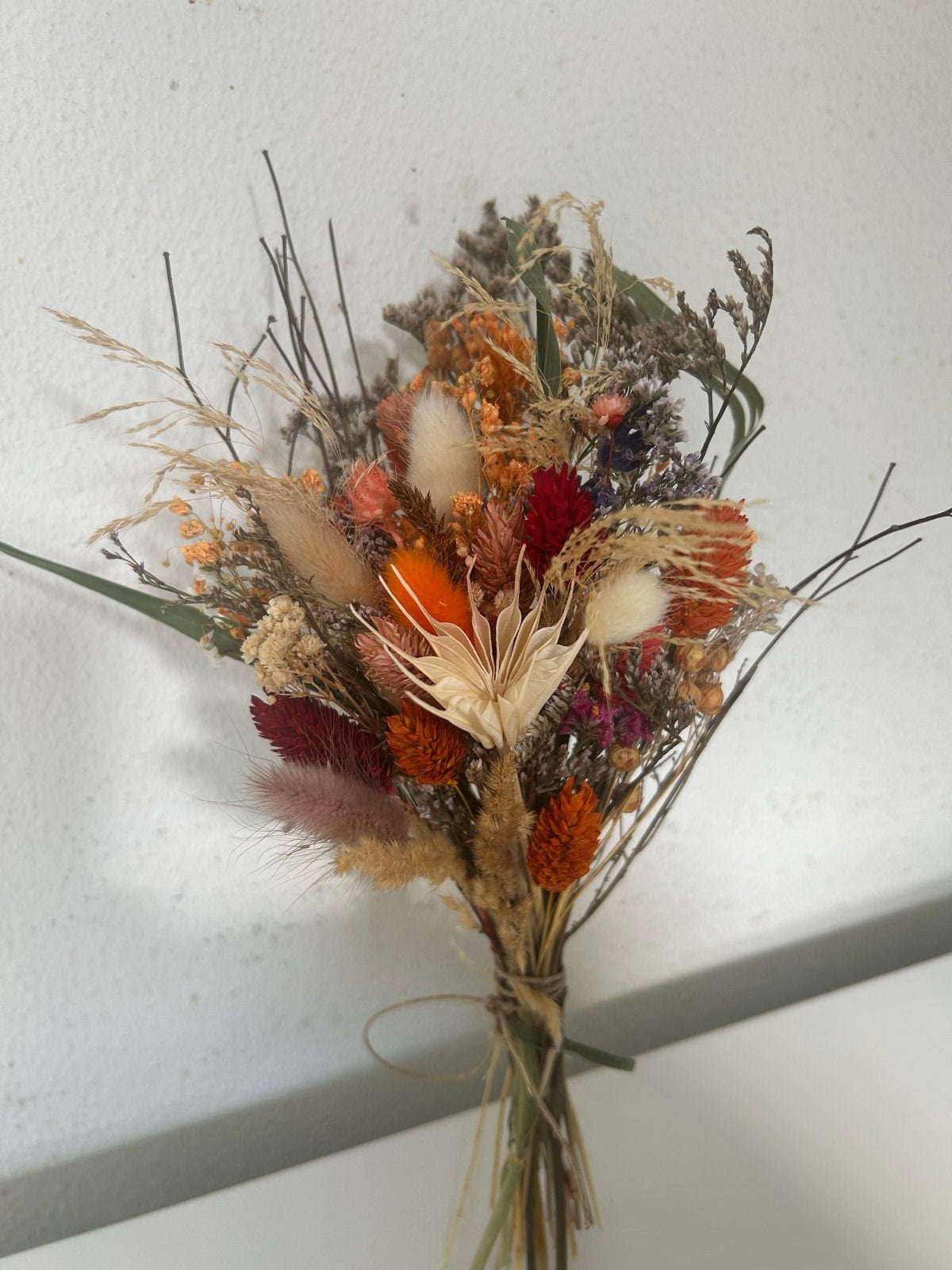 Vrolijk droogbloemen boeket - 28 cm hoog, Ophalen of Verzenden, Nieuw