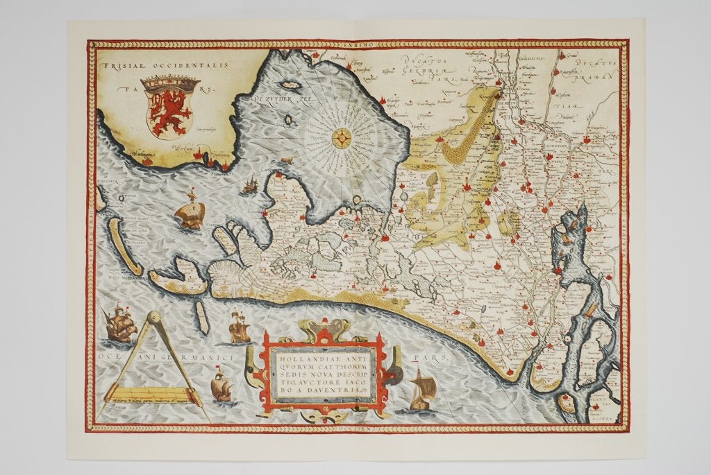 Oude landkaart Holland 1570 Abraham Ortelius, Voor 1800, Ophalen of Verzenden, Nederland, Landkaart