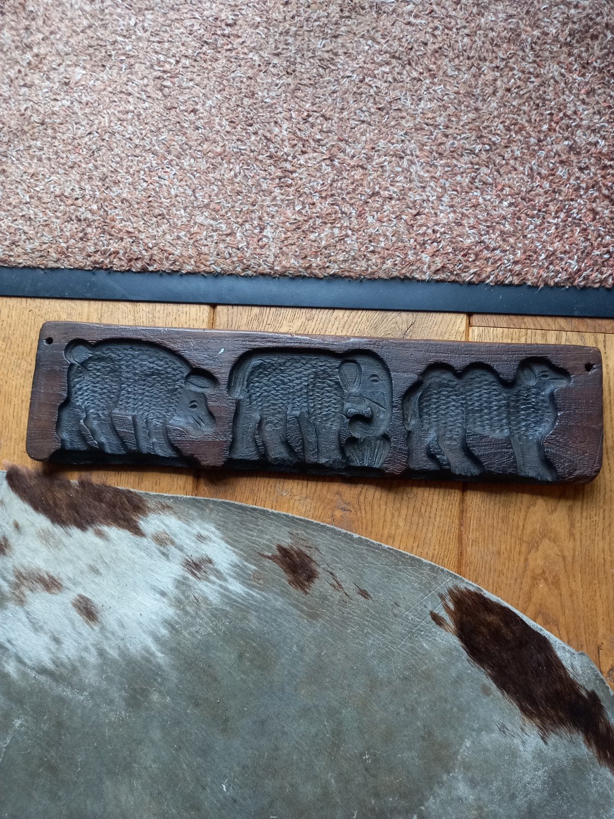 Antieke Houten Suiker / Speculaasplank met Dierenfiguren, Ophalen of Verzenden