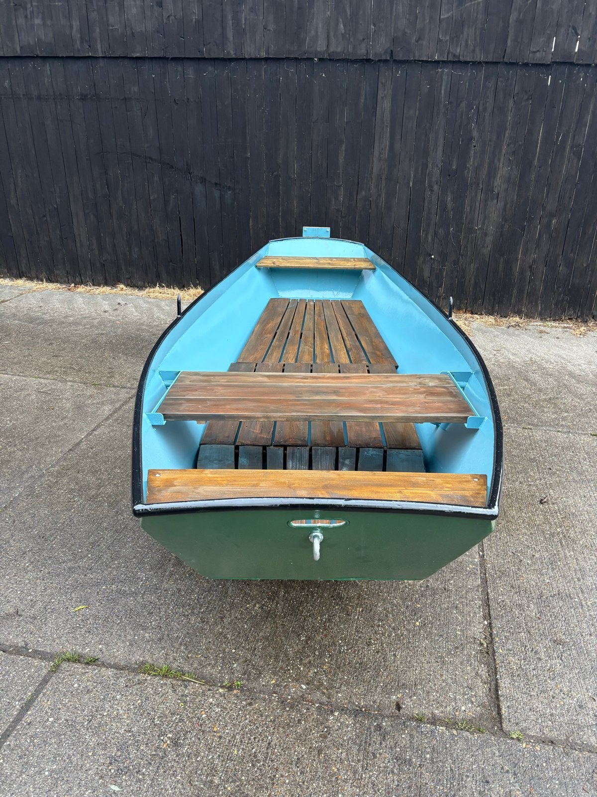 Leuke stalen roeiboot /schouw - groen/blauw, Ophalen, Overige materialen, Gebruikt, Bijboot