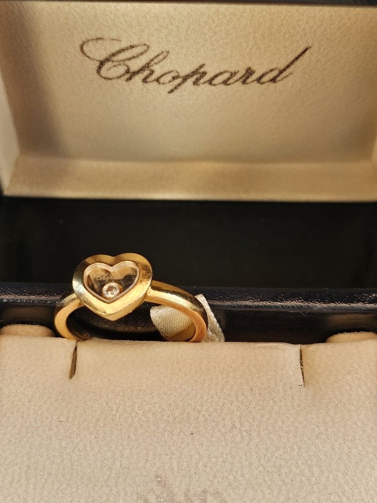 Chopard Gouden Ring 18K 750 Happy Diamant Incl Chopard Doos, Ophalen, Dame, Goud, Goud