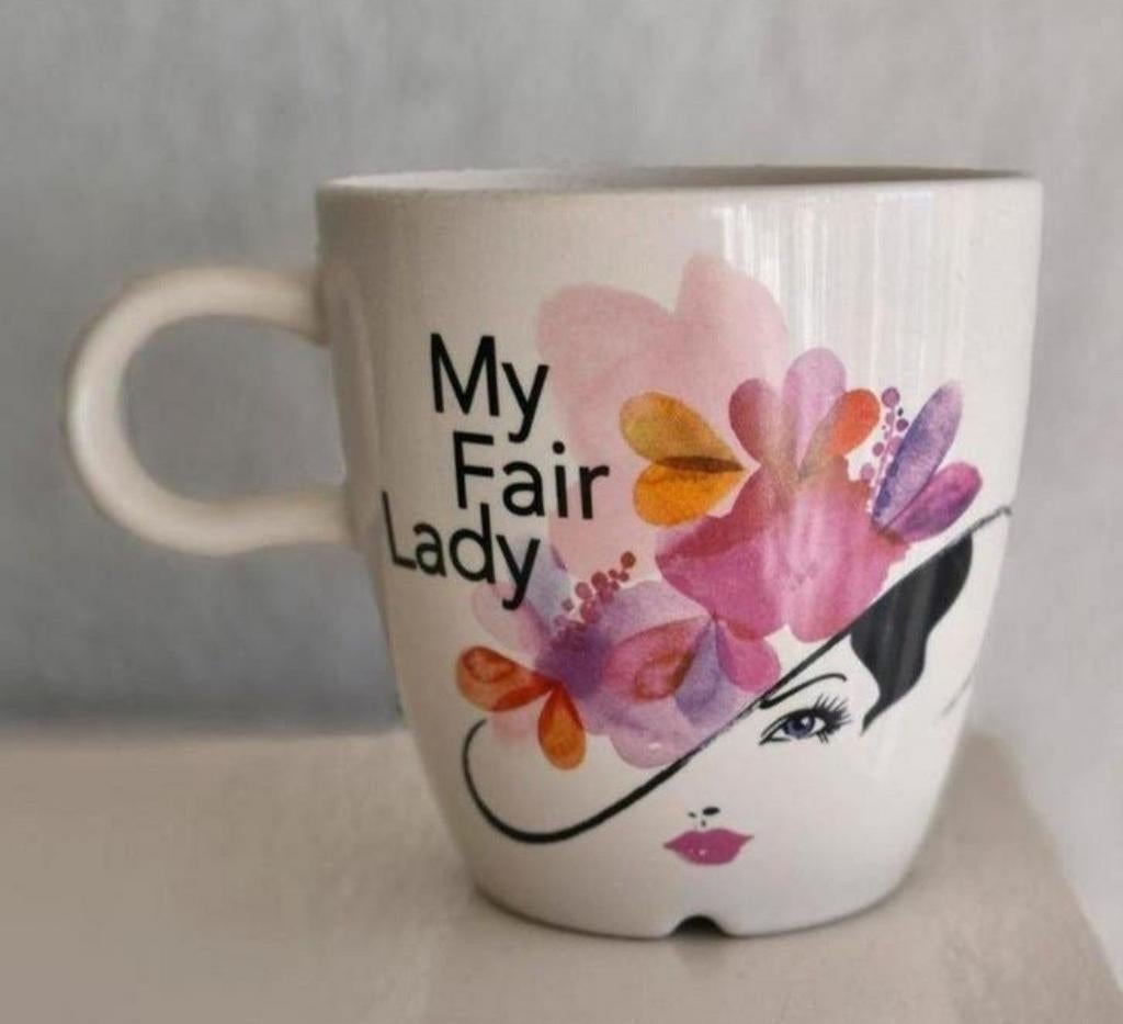 Douwe Egberts Beker My Fair Lady, Huis en Inrichting, Ophalen of Verzenden, Zo goed als nieuw, Overige stijlen, Kop(pen) en/of Schotel(s)