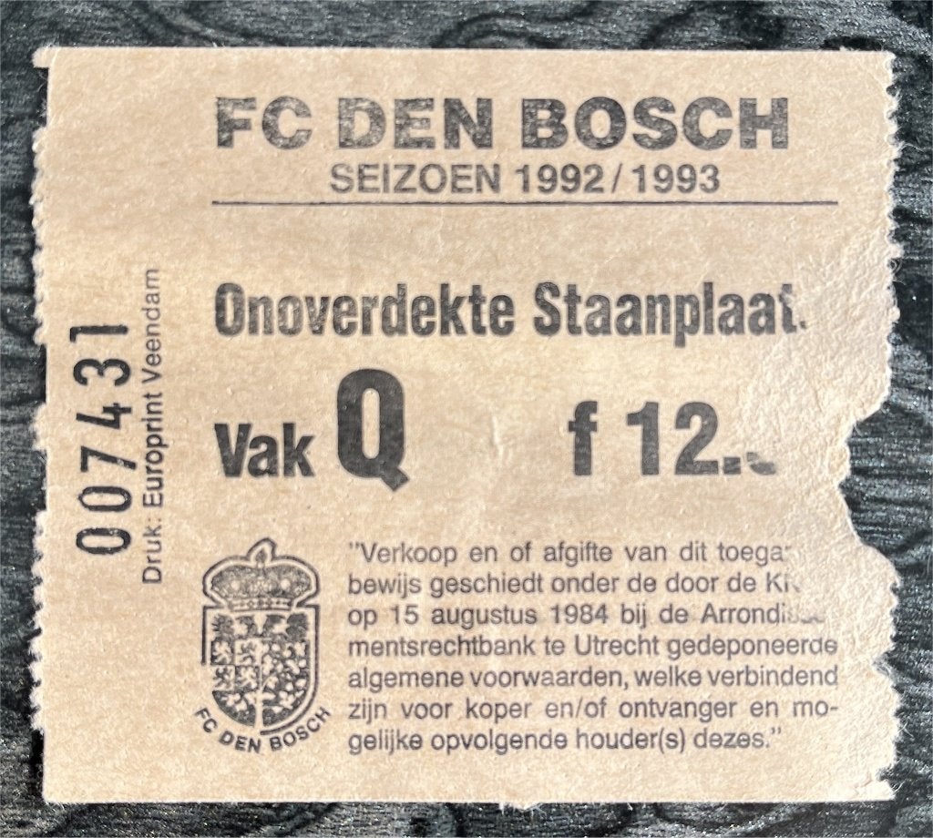 ticket FC Den Bosch - NAC Breda 13-06-1993 promotie, Verzenden, Gebruikt, NAC Breda, Overige typen
