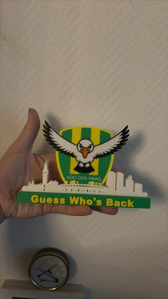3d geprint Ado Den Haag herdenkingsschild met ooievaar, Verzamelen, Ophalen of Verzenden, Nieuw, Overige typen