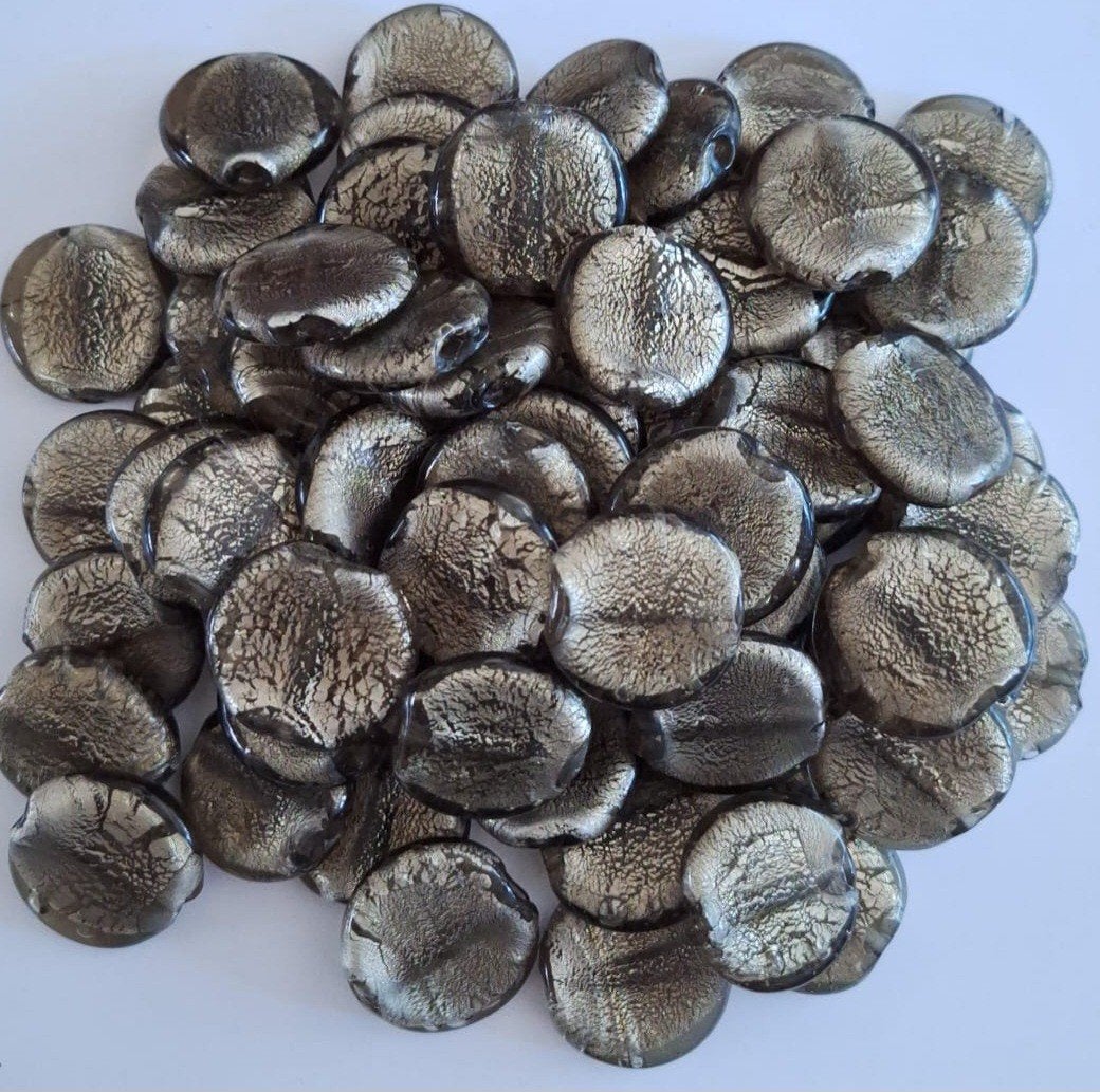 Partij 1 kilo grote silverfoil ronde glaskralen 30 mm 3, Verzenden, Nieuw, Kraal