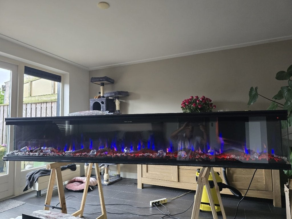 Elektrische haard   2,54 M Lang. Hoogt 43 cm, Ophalen, Gebruikt