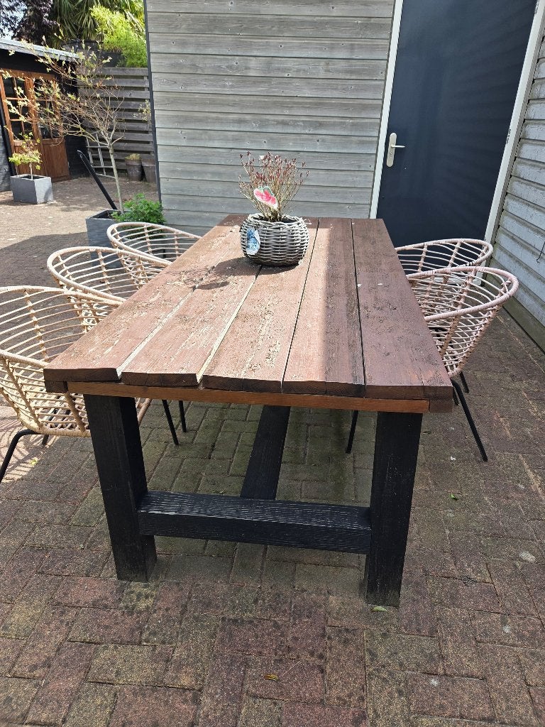 Tuintafel hout, Tuin en Terras, Ophalen, Gebruikt, Rechthoekig, Hout