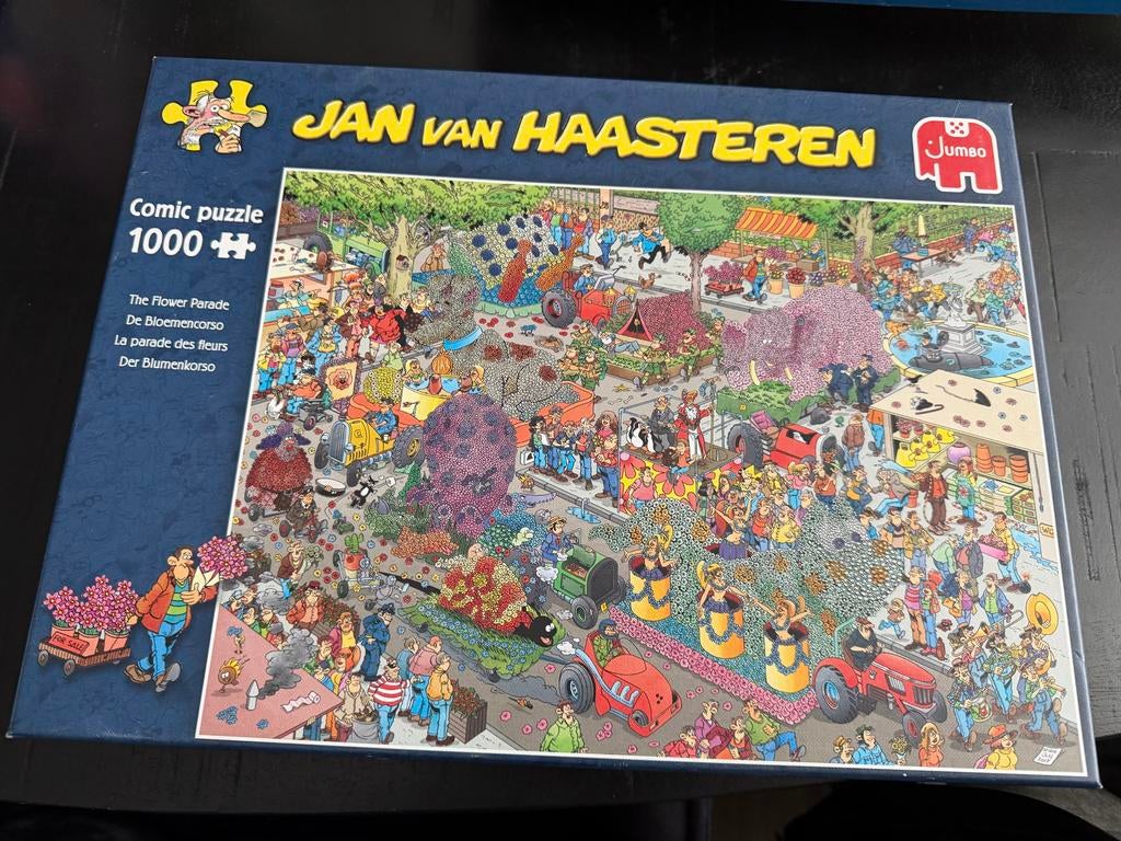 Jan van Haasteren De Bloemencorso Puzzel 1000 stukjes, Ophalen of Verzenden, 500 t/m 1500 stukjes, Gebruikt, Legpuzzel
