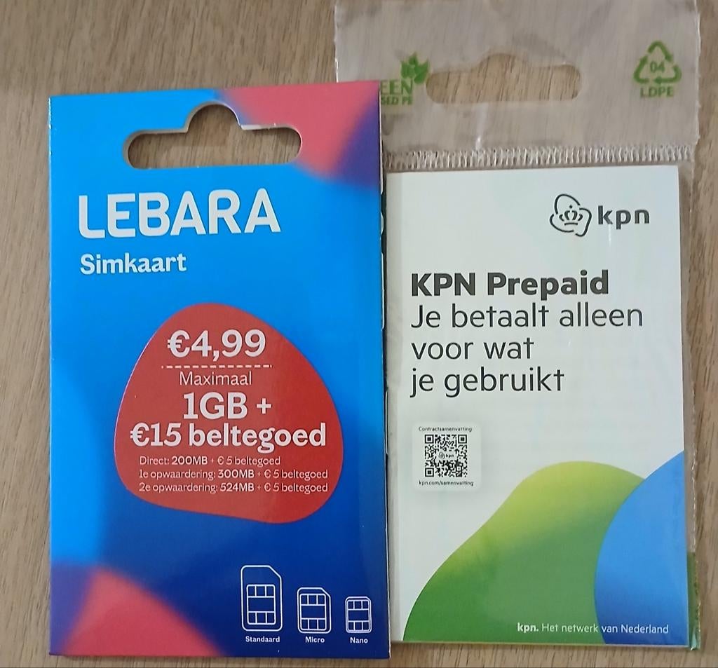 KLEIN PARTIJ 200 STUKS MIX LEBARA EN KPN SAMEN DEAL, Ophalen of Verzenden, Nieuw, KPN, Simkaart