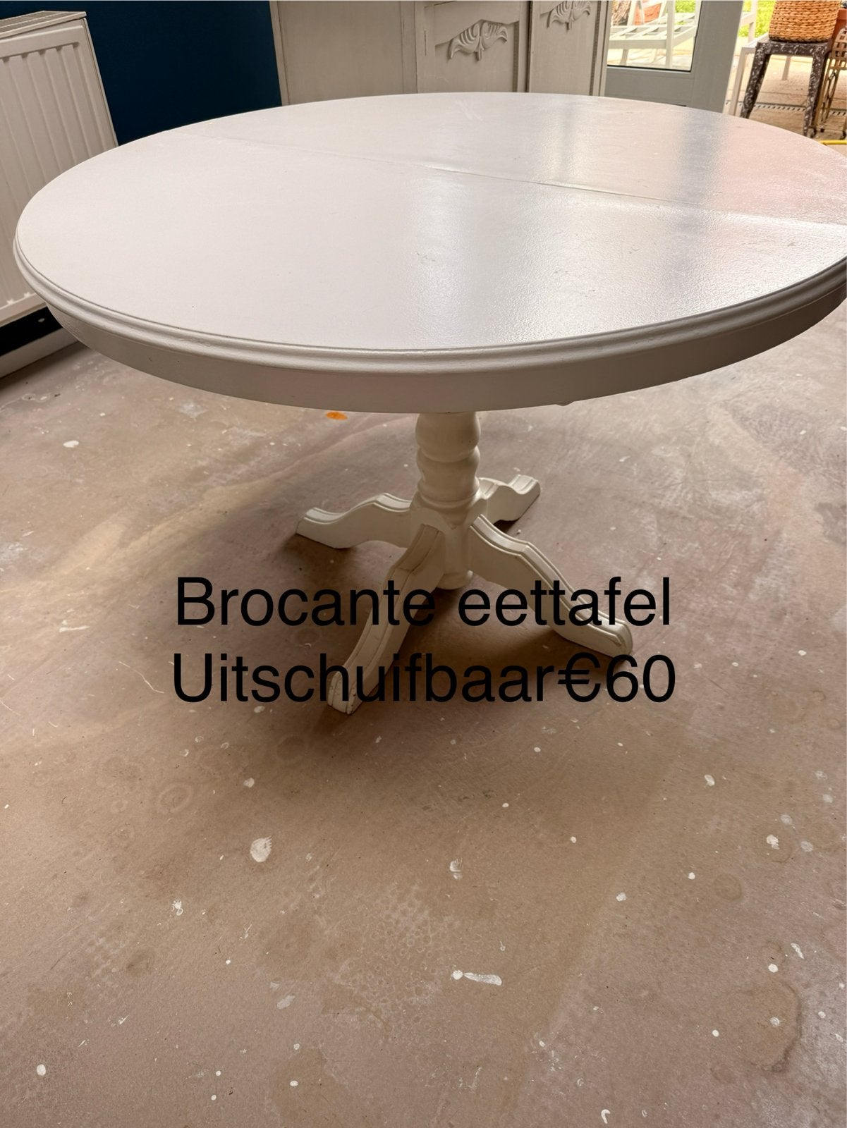 Brocante uitschuifbare eettafel - opknapper, Ophalen