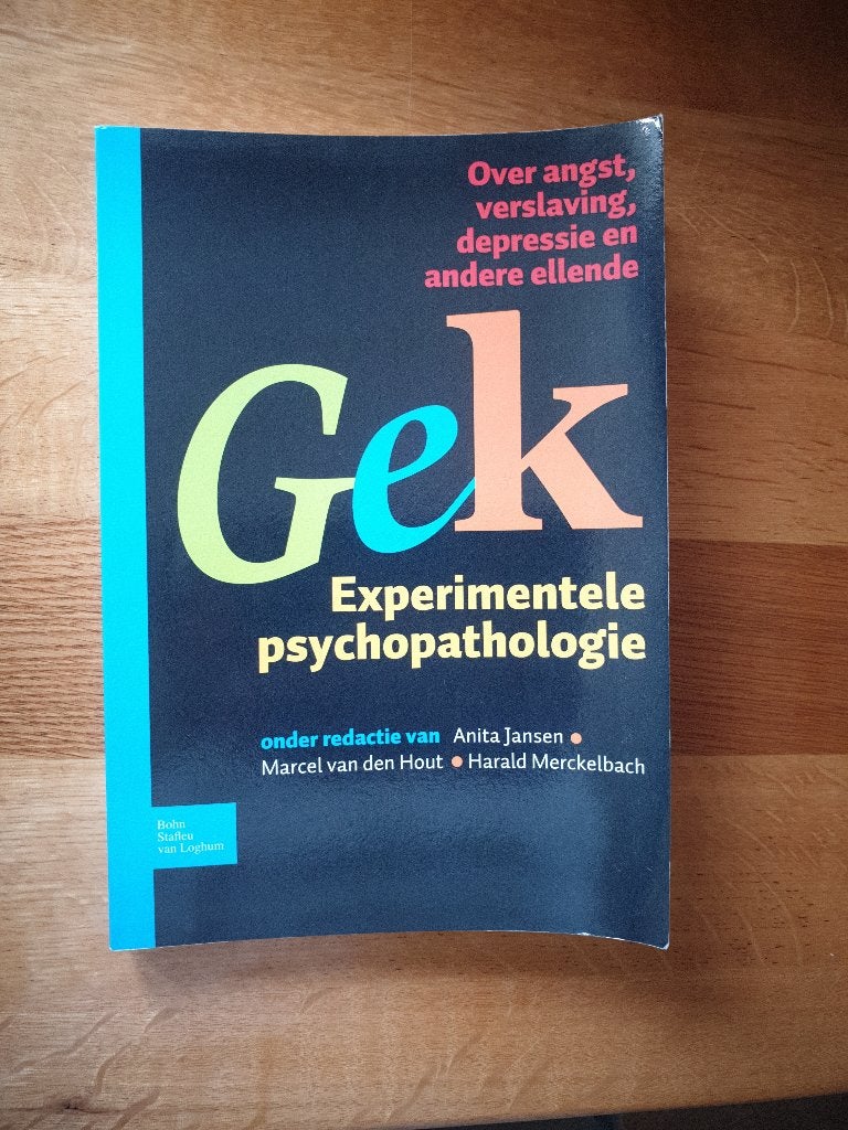 Gek, Experimentele psychopathologie, Ophalen of Verzenden, Beta, Zo goed als nieuw, HBO