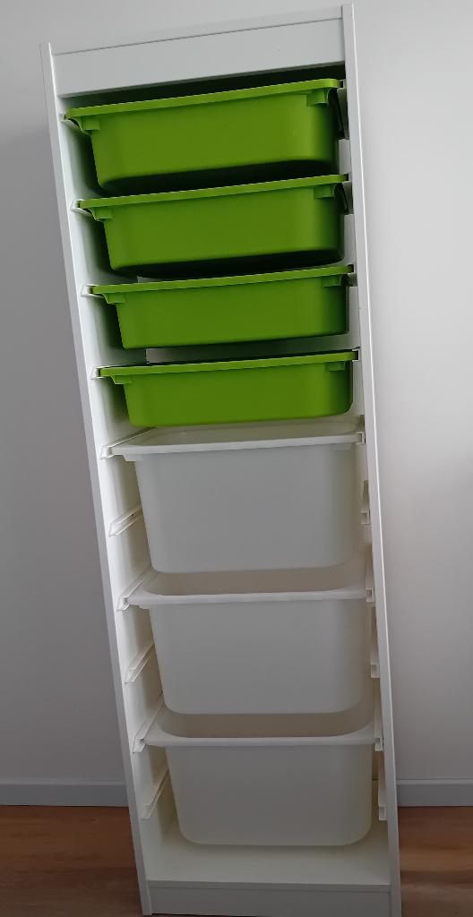 Witte ladekast TROFAST (ikea) met opbergbakken, Ophalen, Minder dan 50 cm, Overige materialen, 5 laden of meer
