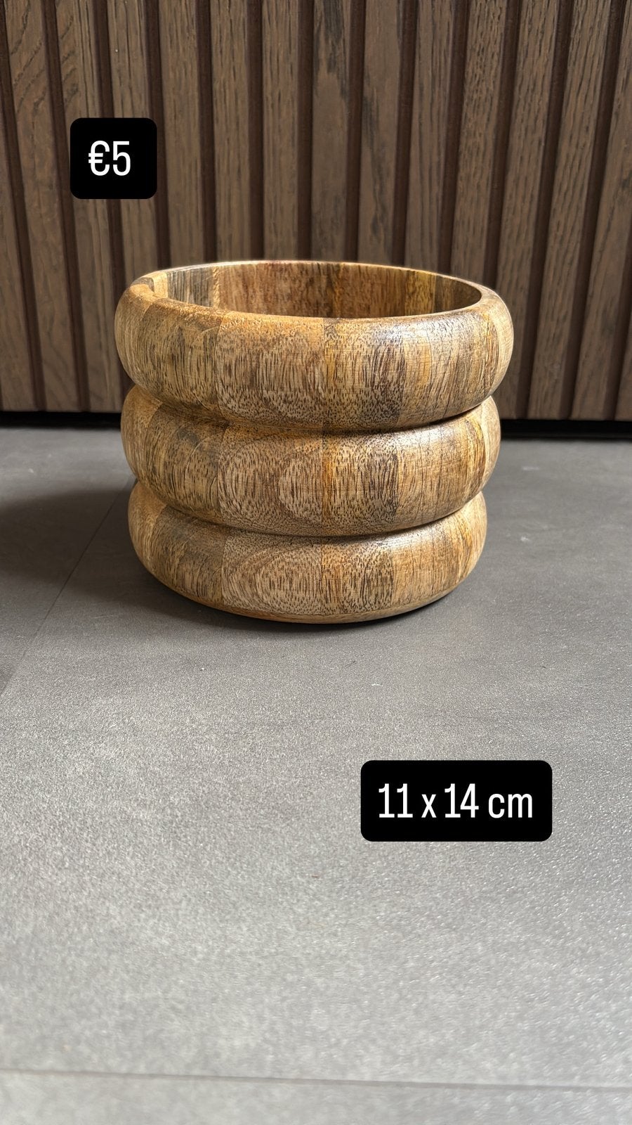 Houten decoratieve schaal – 11 x 14 cm, ., Rond, Ophalen of Verzenden, Zo goed als nieuw