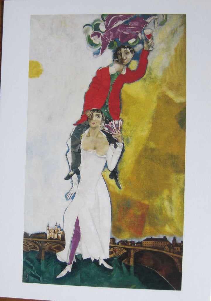 Marc Chagall - Dubbelportret met glas wijn - 1917 - nieuw, Verzamelen, Verzenden, 1980 tot heden, Ongelopen, Overige thema's