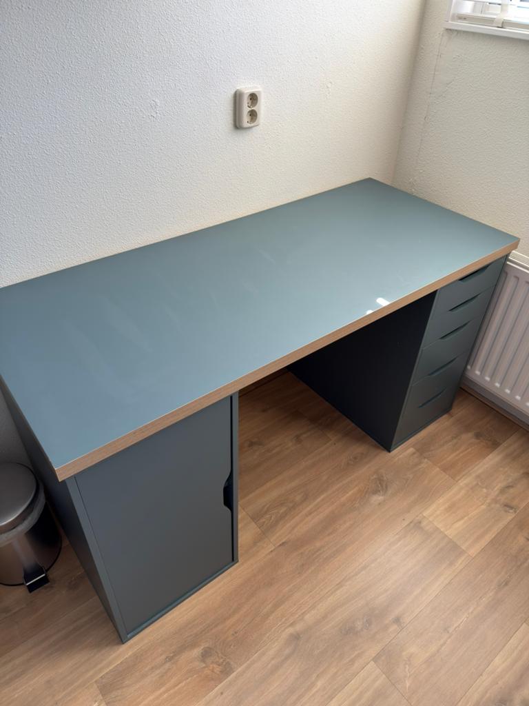 IKEA Lagkapten/Alex bureau 140x60 cm, Ophalen, Opbergruimte, Spaanplaat of MDF, Zo goed als nieuw