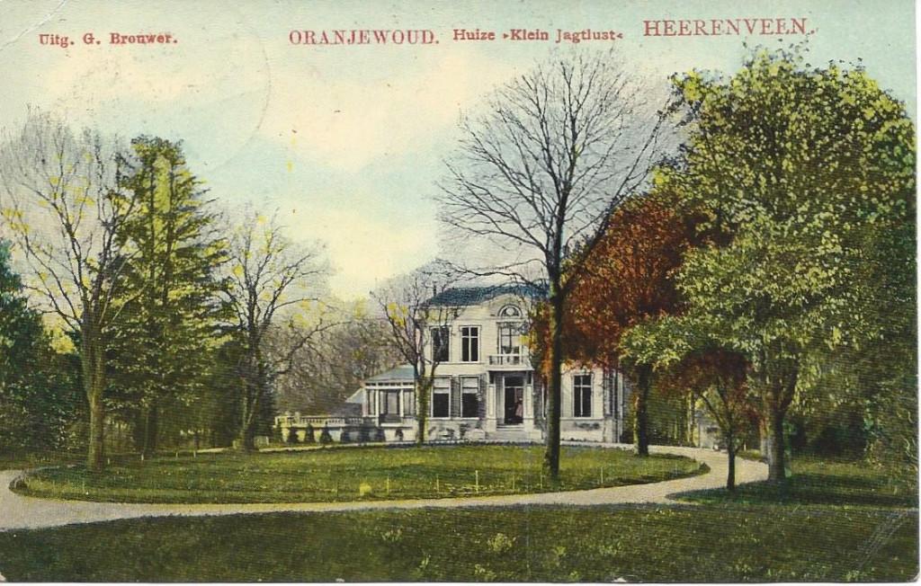 Oranjewoud (Frl.) Huize Klein Jagtlust, Tulpkaart, gel. 1908, Ophalen of Verzenden, Voor 1920, Gelopen, Friesland