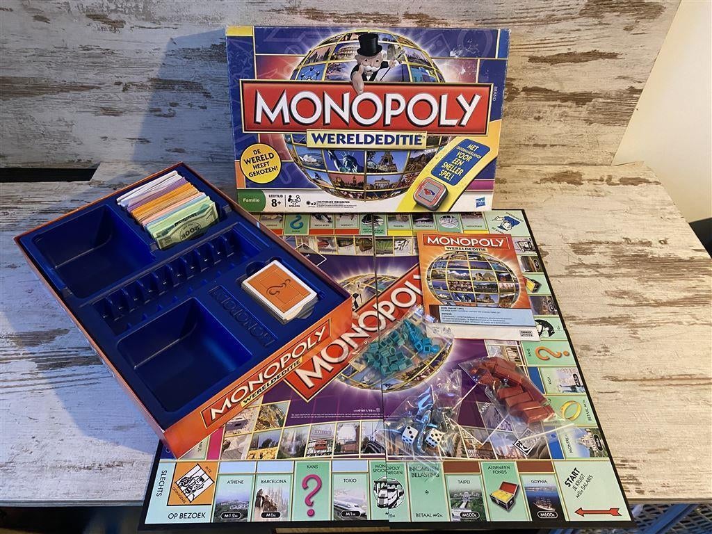 Monopoly wereldeditie met onderhandelknop [s90]