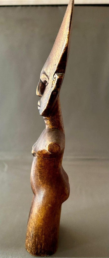 Afrikaans Akuaba Vruchtbaarheidsbeeld -  Hout 24,5 cm, Hout, 24 cm, Afrika, Ophalen of Verzenden