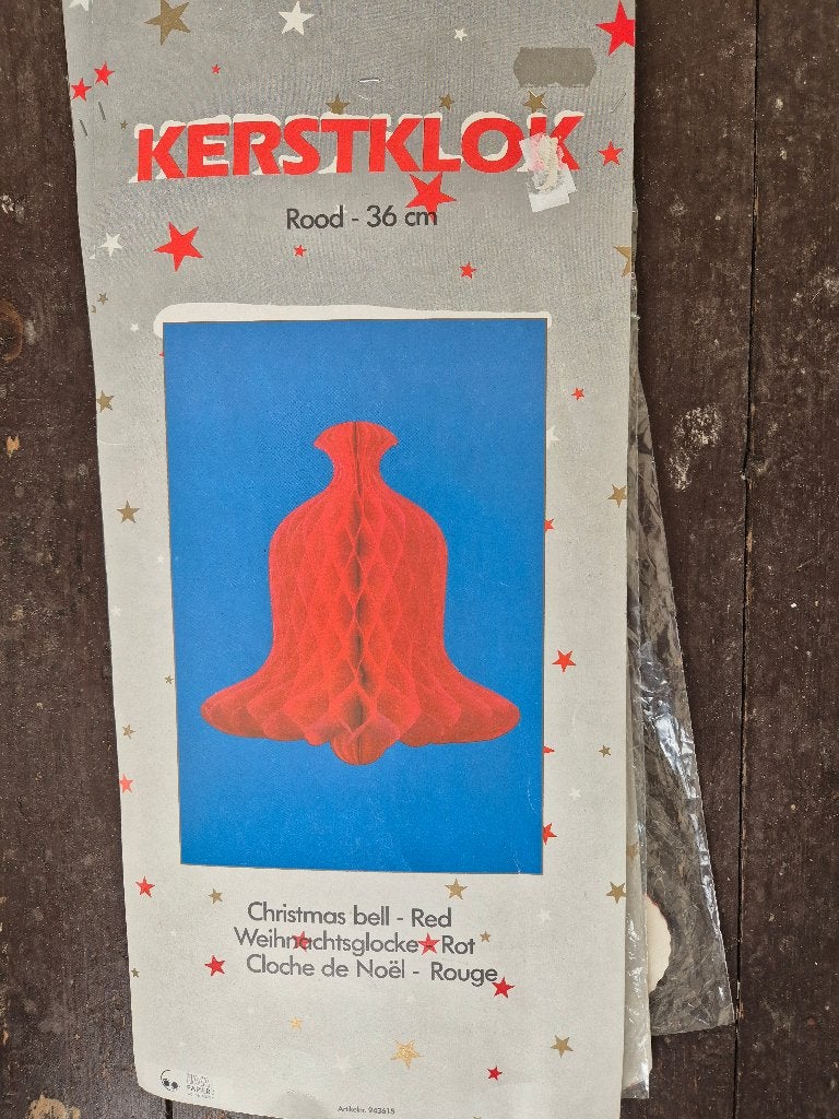 Vintage kerstklok papier 36 cm, *, *, Ophalen of Verzenden, Zo goed als nieuw
