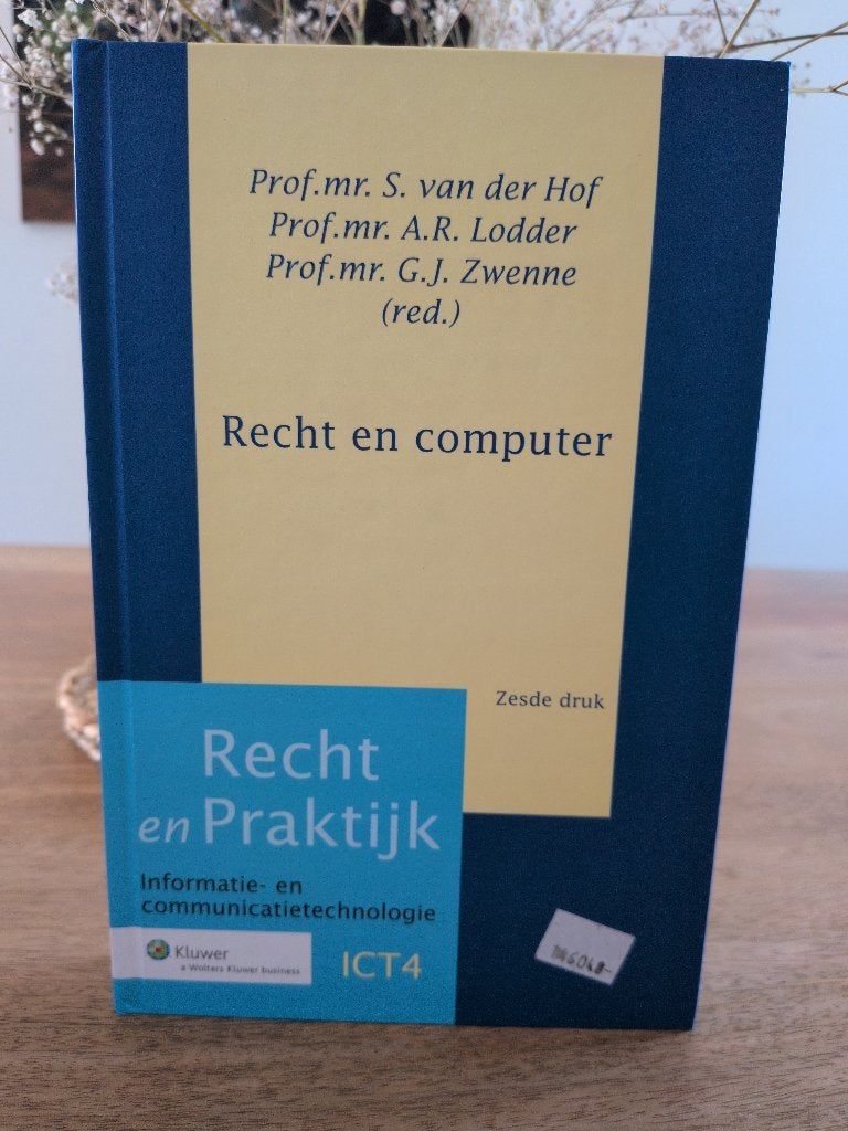 Recht en computer - van der Hof, Lodder en Zwenne, Gelezen, Ophalen of Verzenden, Overige onderwerpen, Van der Hof, Lodder en Zwenne